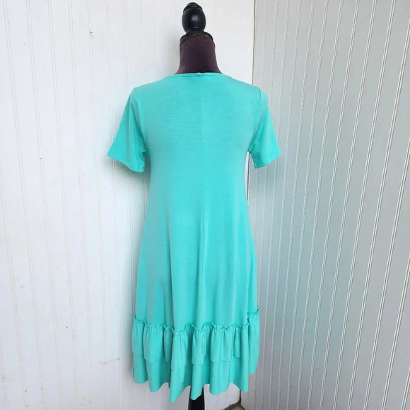 Zenana Outfitters Women's Dress Stretch Flowy A-Line Shirt Layered Ruffle Hem S - Picture 7 of 13